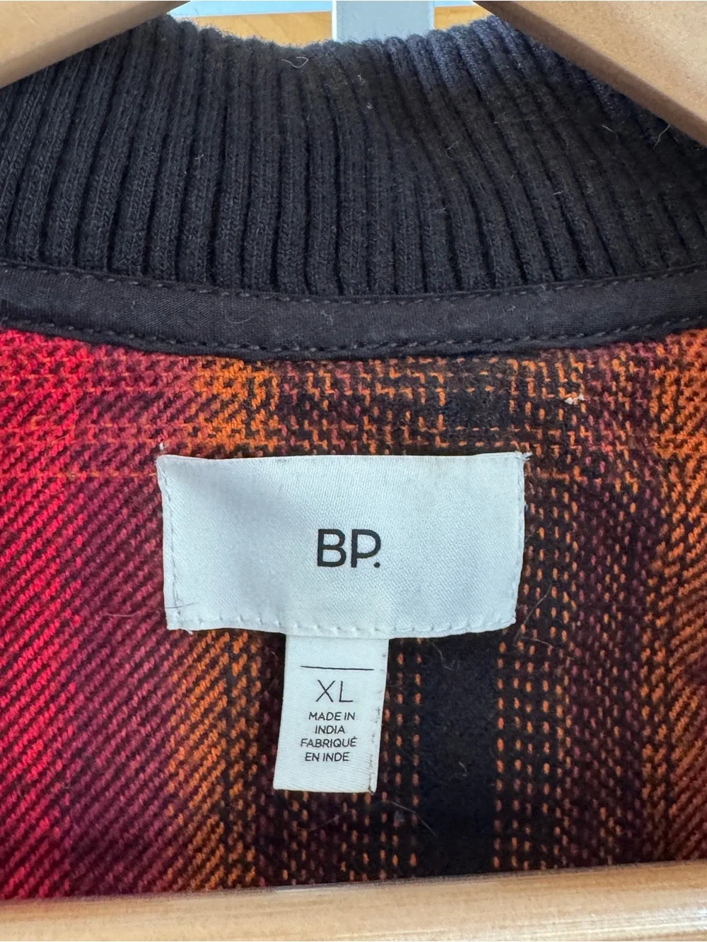 bp Red and Black Plaid Zip-Up Jacket